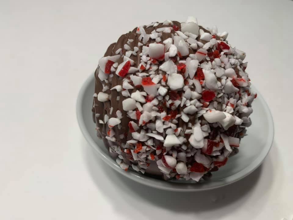 peppermint hot chocolate bomb