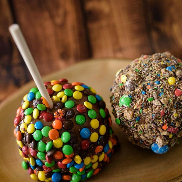 m&m caramel apples