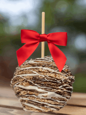 pretzel dark white chocolate gourmet caramel apple