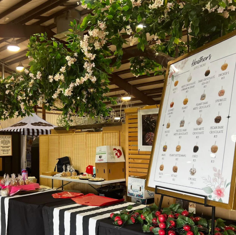Heathers Gourmet Caramel Apples Setup at Event